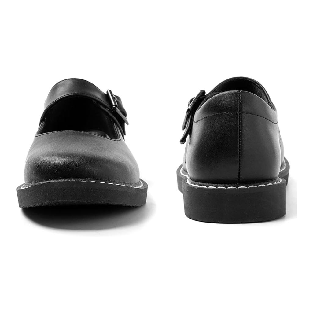 Damskie buty Mary Jane skórzane czarne, antypoślizgowe