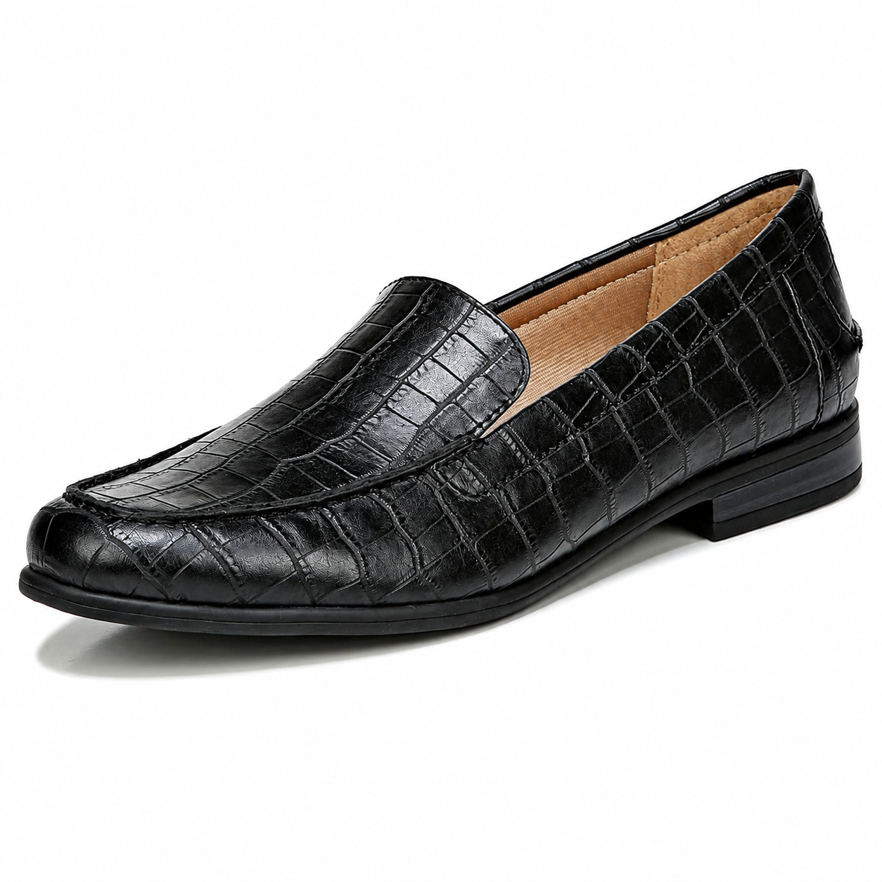 Damskie mokasyny Margot czarne gator wygodne wsuwane eleganckie