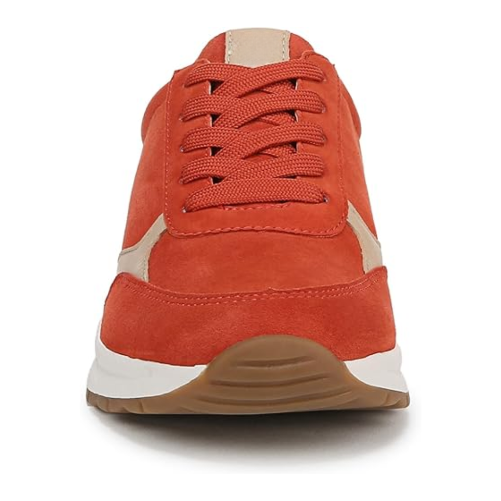 Damskie sneakersy Shay czerwone zamszowe wygodne na koturnie
