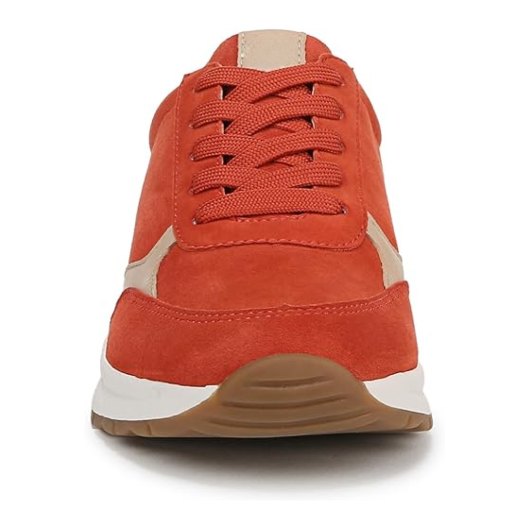 Damskie sneakersy Shay czerwone zamszowe wygodne na koturnie