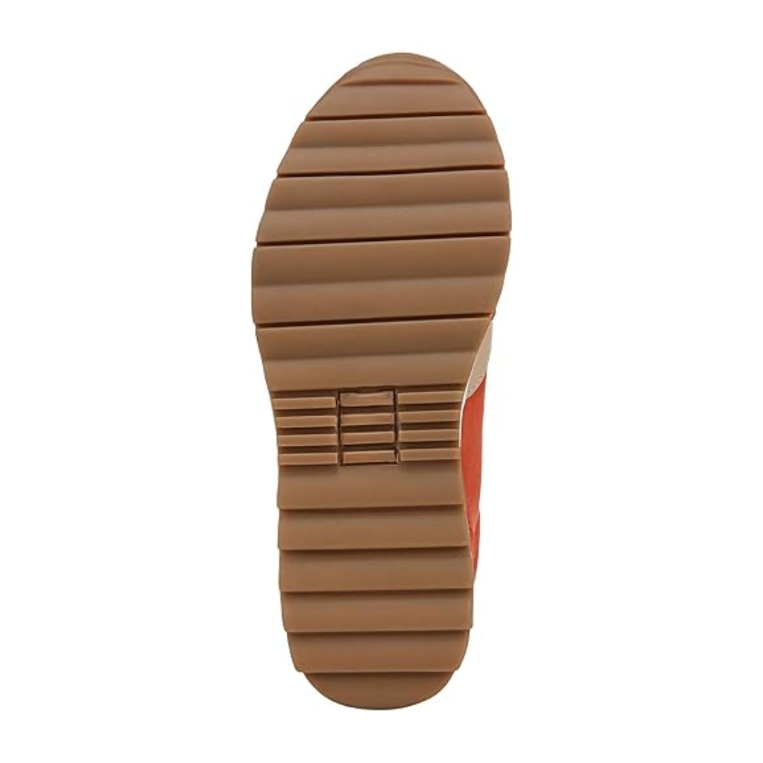 Damskie sneakersy Shay czerwone zamszowe wygodne na koturnie
