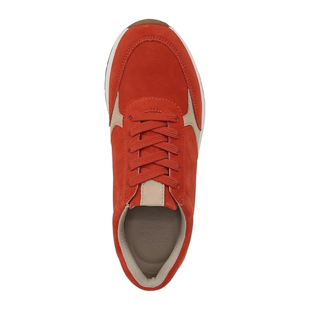 Damskie sneakersy Shay czerwone zamszowe wygodne na koturnie
