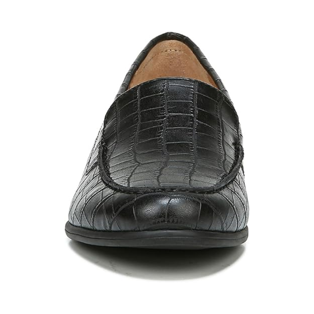 Damskie mokasyny Margot czarne gator wygodne wsuwane eleganckie